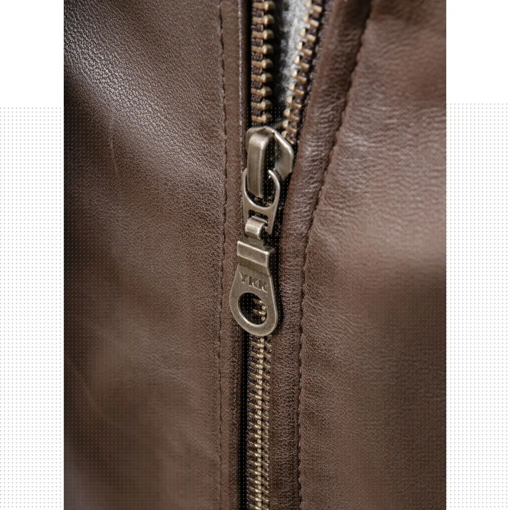 MEN BROWN LEATHER BOMBER JACKET BRISTOL