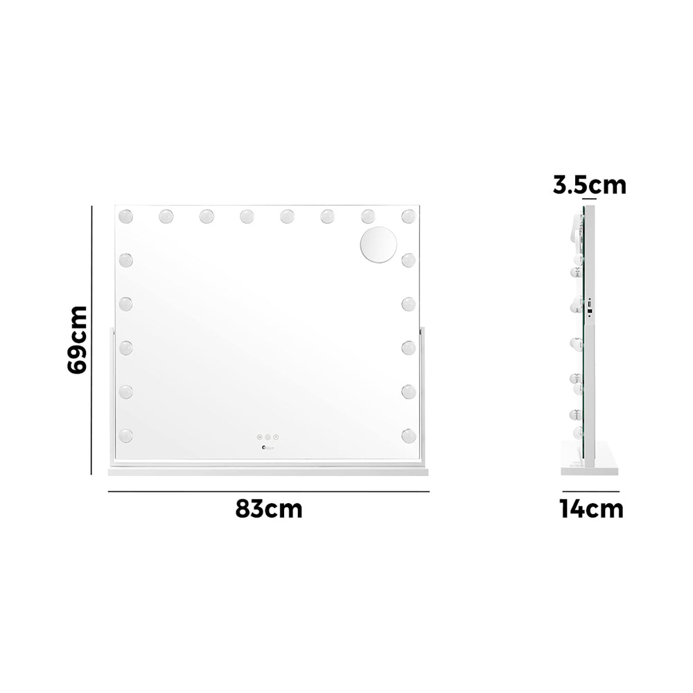 NNEED Makeup Mirrors LED Bluetooth Rotatable 80x65cm