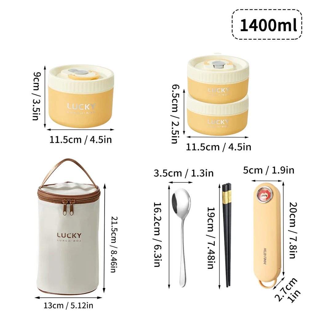 Lonchera térmica portátil sellada WORTHBUY para niños, apilable, apta para microondas, de acero inoxidable 304, contenedor de alimentos aislado.
