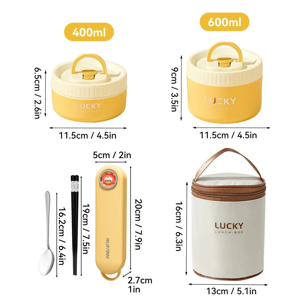 Lonchera térmica portátil sellada WORTHBUY para niños, apilable, apta para microondas, de acero inoxidable 304, contenedor de alimentos aislado.