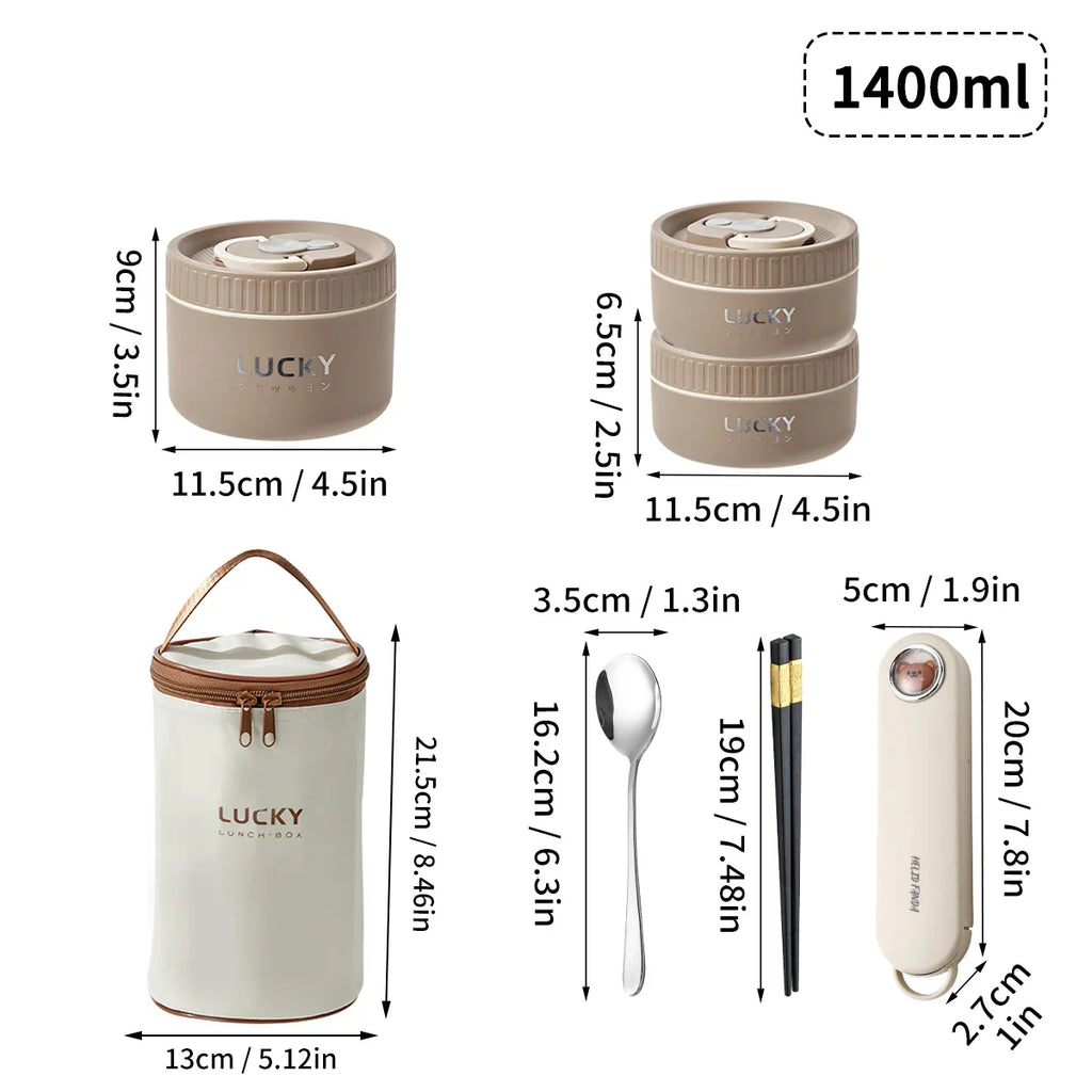 Lonchera térmica portátil sellada WORTHBUY para niños, apilable, apta para microondas, de acero inoxidable 304, contenedor de alimentos aislado.