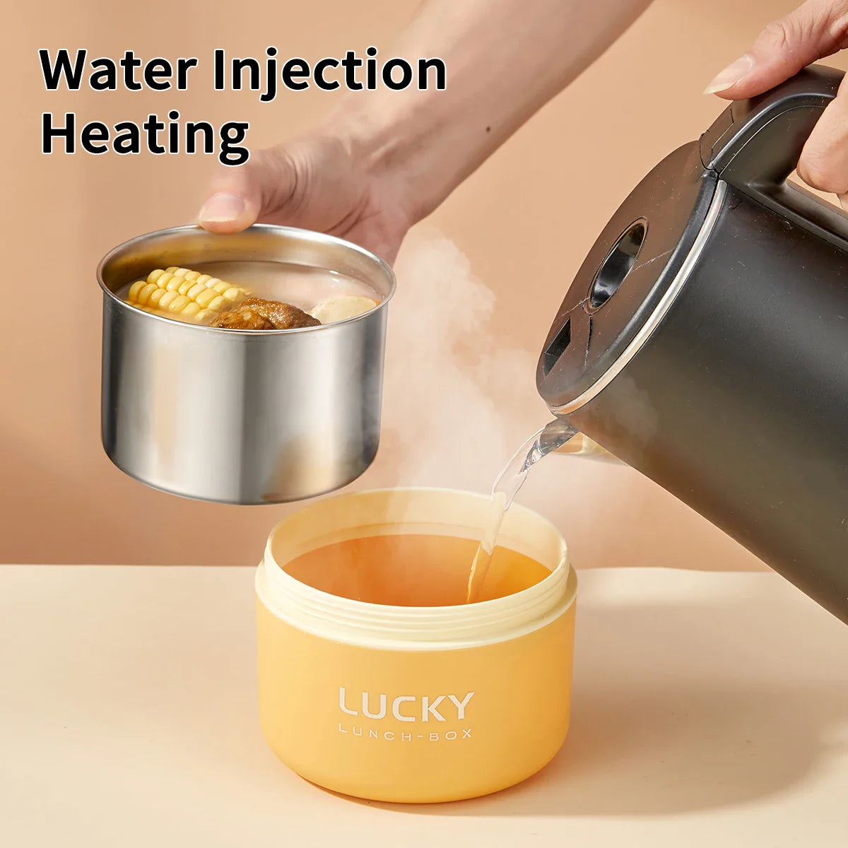 Lonchera térmica portátil sellada WORTHBUY para niños, apilable, apta para microondas, de acero inoxidable 304, contenedor de alimentos aislado.