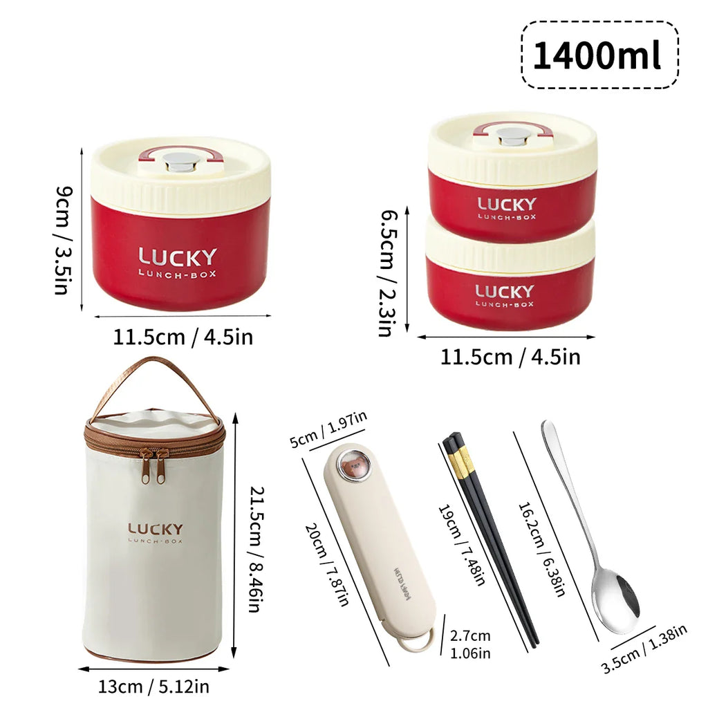 Lonchera térmica portátil sellada WORTHBUY para niños, apilable, apta para microondas, de acero inoxidable 304, contenedor de alimentos aislado.