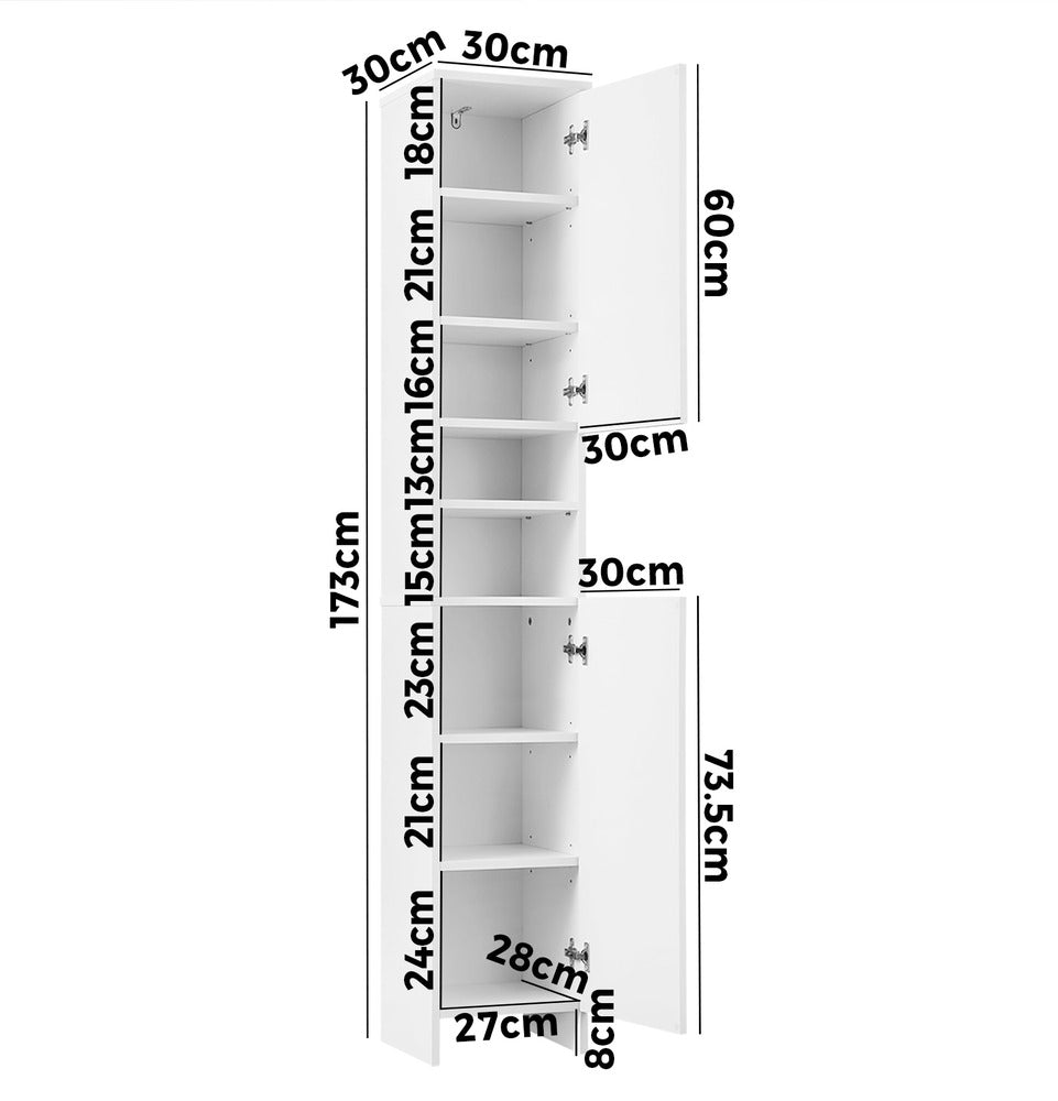 NNEED Bathroom Cabinet Tall Slim White