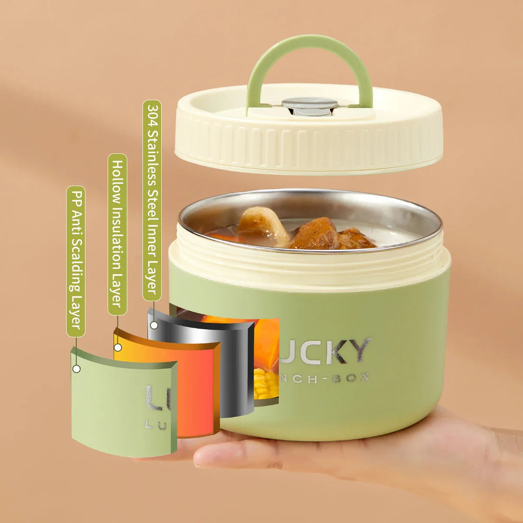 Lonchera térmica portátil sellada WORTHBUY para niños, apilable, apta para microondas, de acero inoxidable 304, contenedor de alimentos aislado.