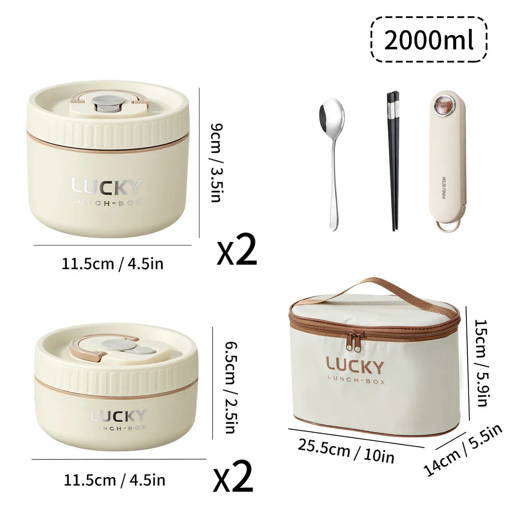 Lonchera térmica portátil sellada WORTHBUY para niños, apilable, apta para microondas, de acero inoxidable 304, contenedor de alimentos aislado.