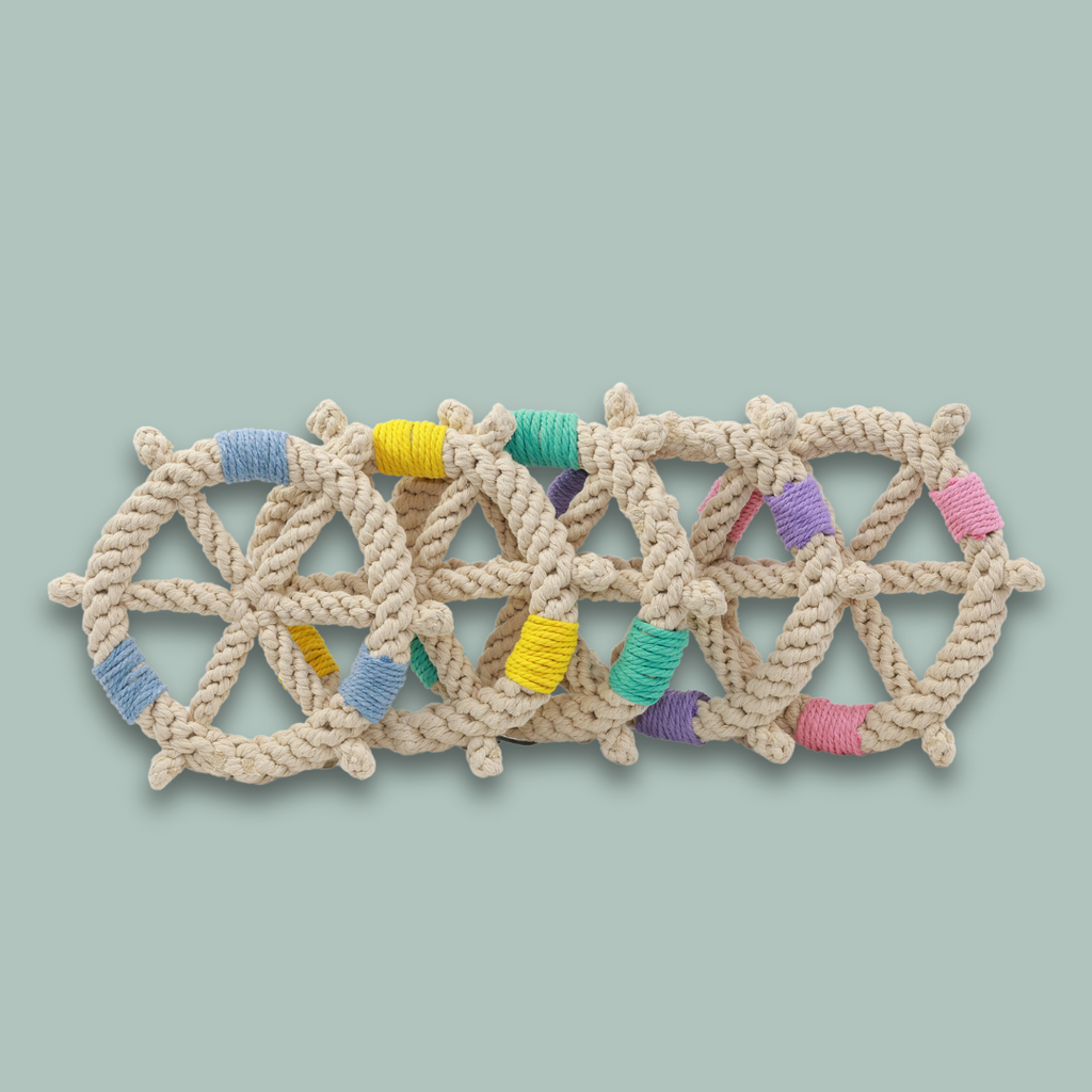 Color wheel Macrame Rope Pet Toy