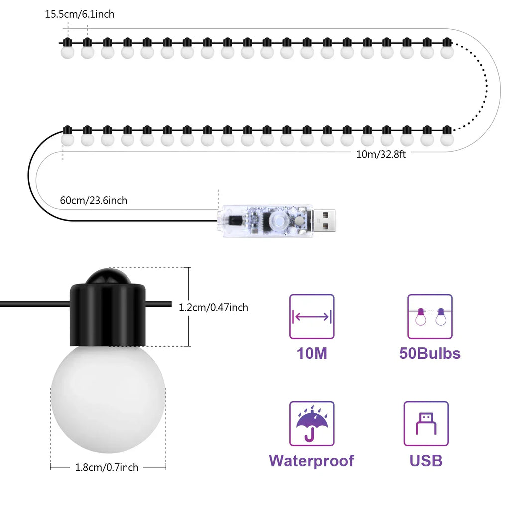 USB Bluetooth LED String Lights