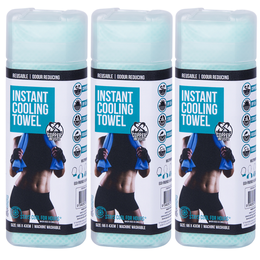 INSTANT COOLING TOWEL 3x UPF 50+ Ice Cold Sport Sweat Absorbing Leisure 66x43