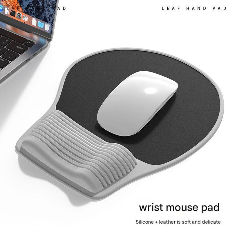NNEDSZ Brown Ergonomic Silicone Mouse Wrist Rest Pad - Comfortable Hand Support for Keyboard and Mouse