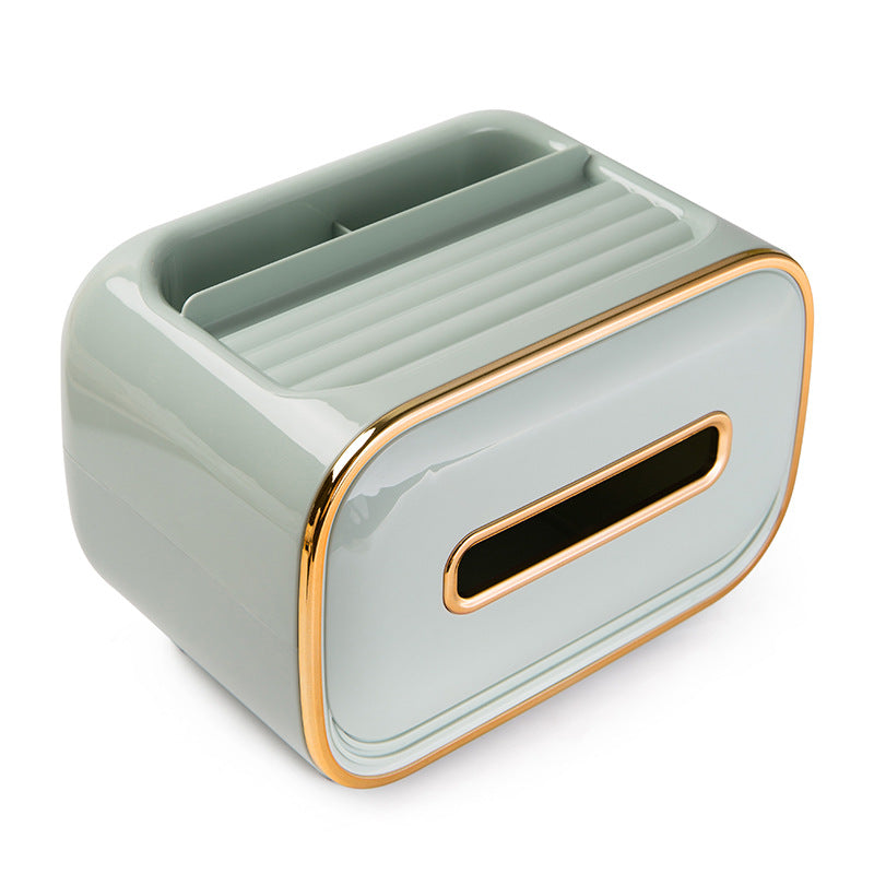 Caja de pañuelos de lujo NNEDSZ de PET azul: organizador multifuncional de toallas de papel para el hogar y la sala de estar. 