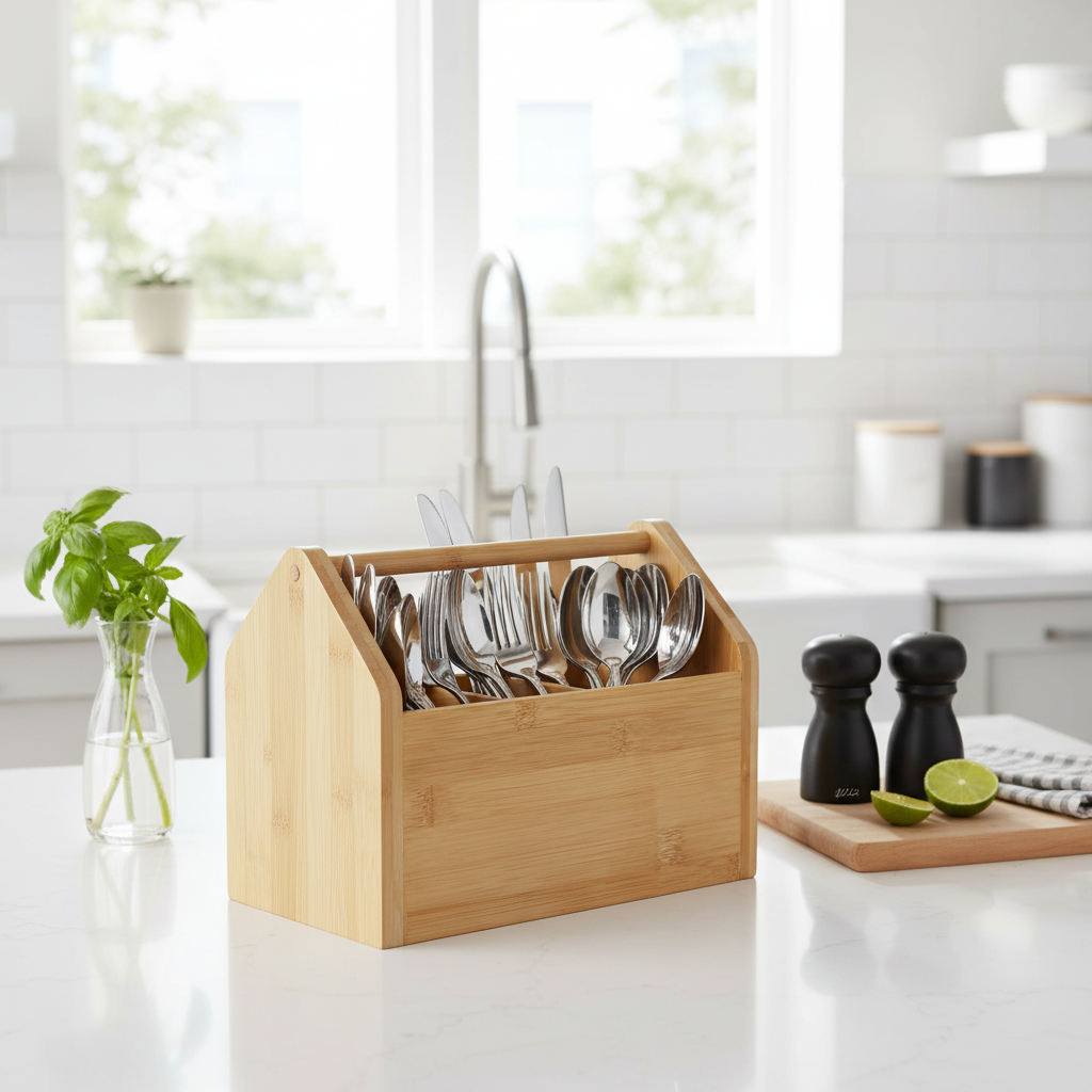 Caja de herramientas de almacenamiento de bambú NNEDSZ