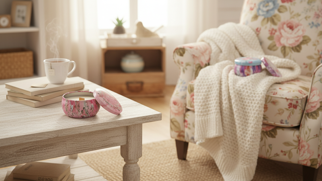 Floral Scented Candle Tin