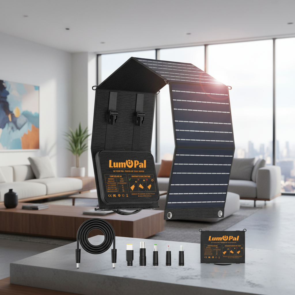 LUMOPAL 60W Foldable Portable Waterproof Solar Panel, Black