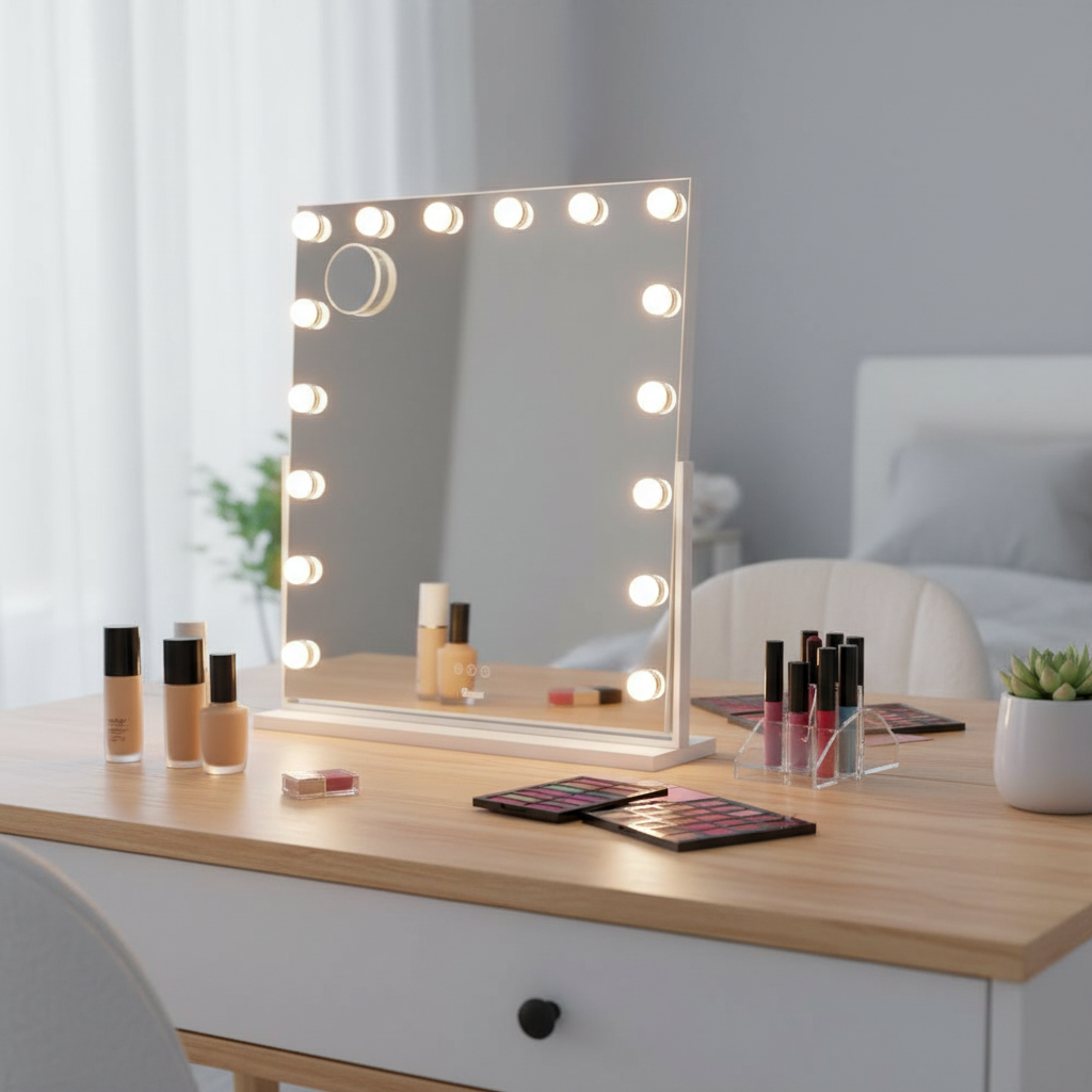 NNEED Makeup Mirrors LED Bluetooth Rotatable 80x65cm