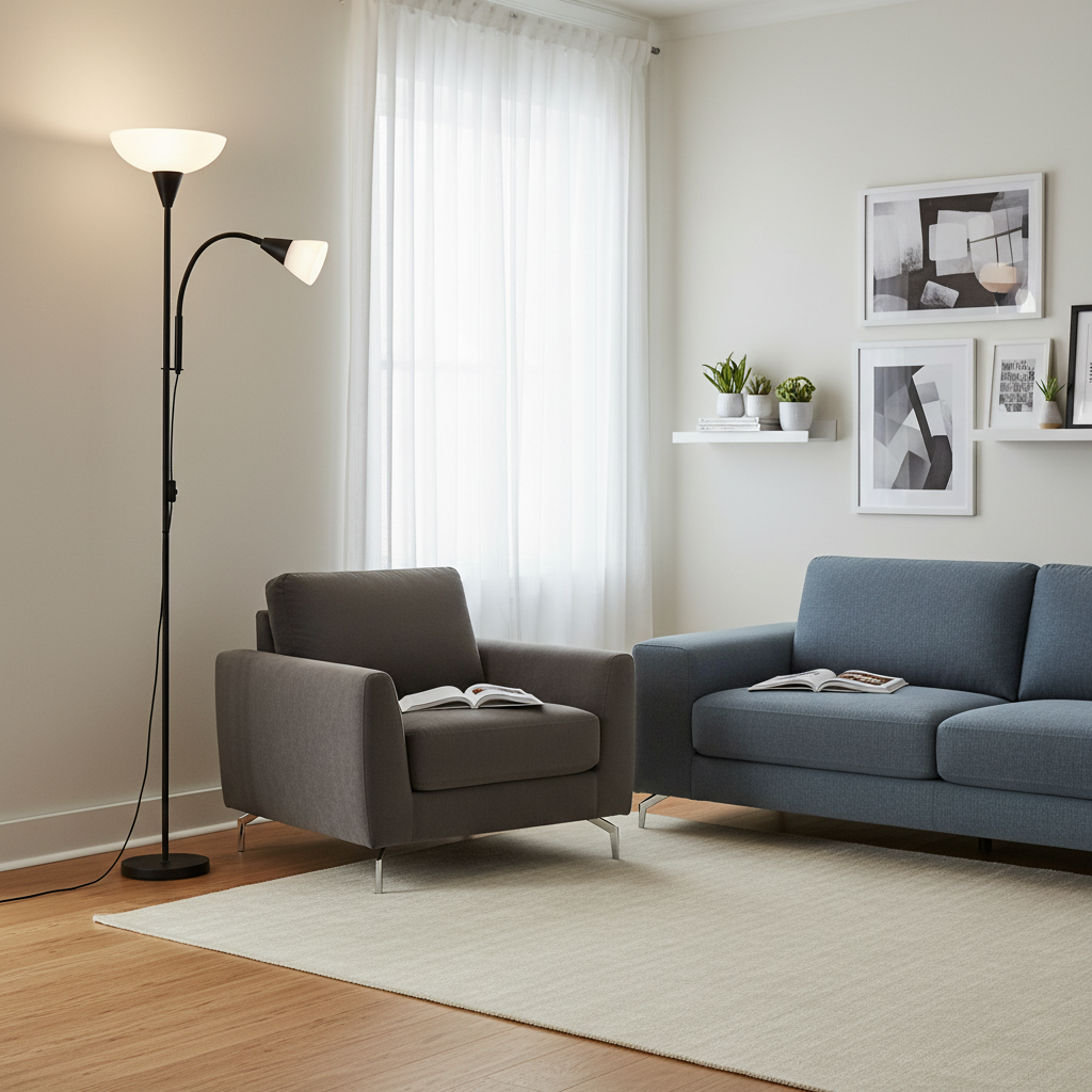 Lámpara de pie NNEDSZ para madre e hijo, moderna, para el hogar, la sala de estar, la oficina, la lectura, color negro