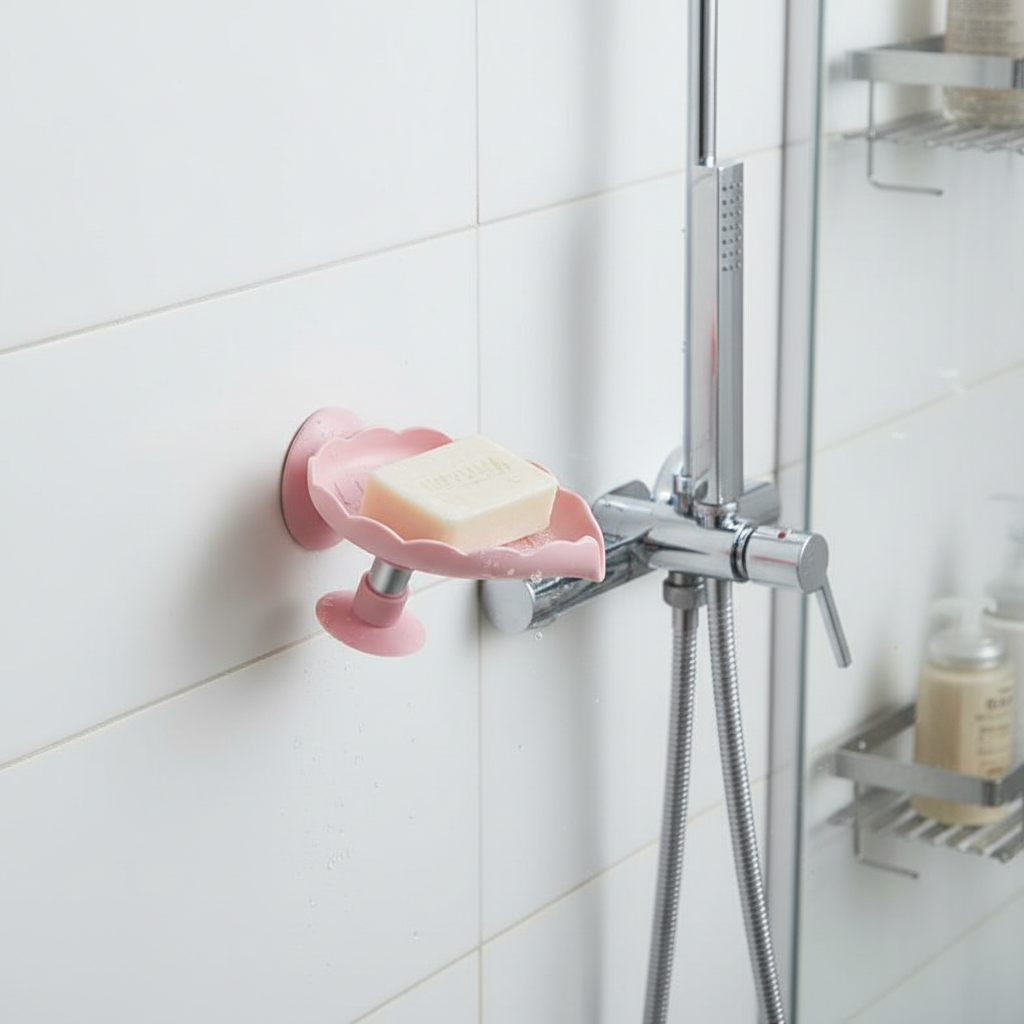 Leaf Shape Soap Box Drain Soap Holder Box Bathroom Shower Soap Holder sponge Storage Plate Tray Bathroom Supplies Bathroom Gadge