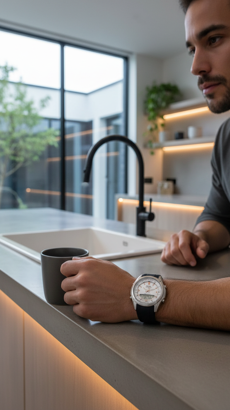 Reloj Casio analógico digital de resina negra para hombre