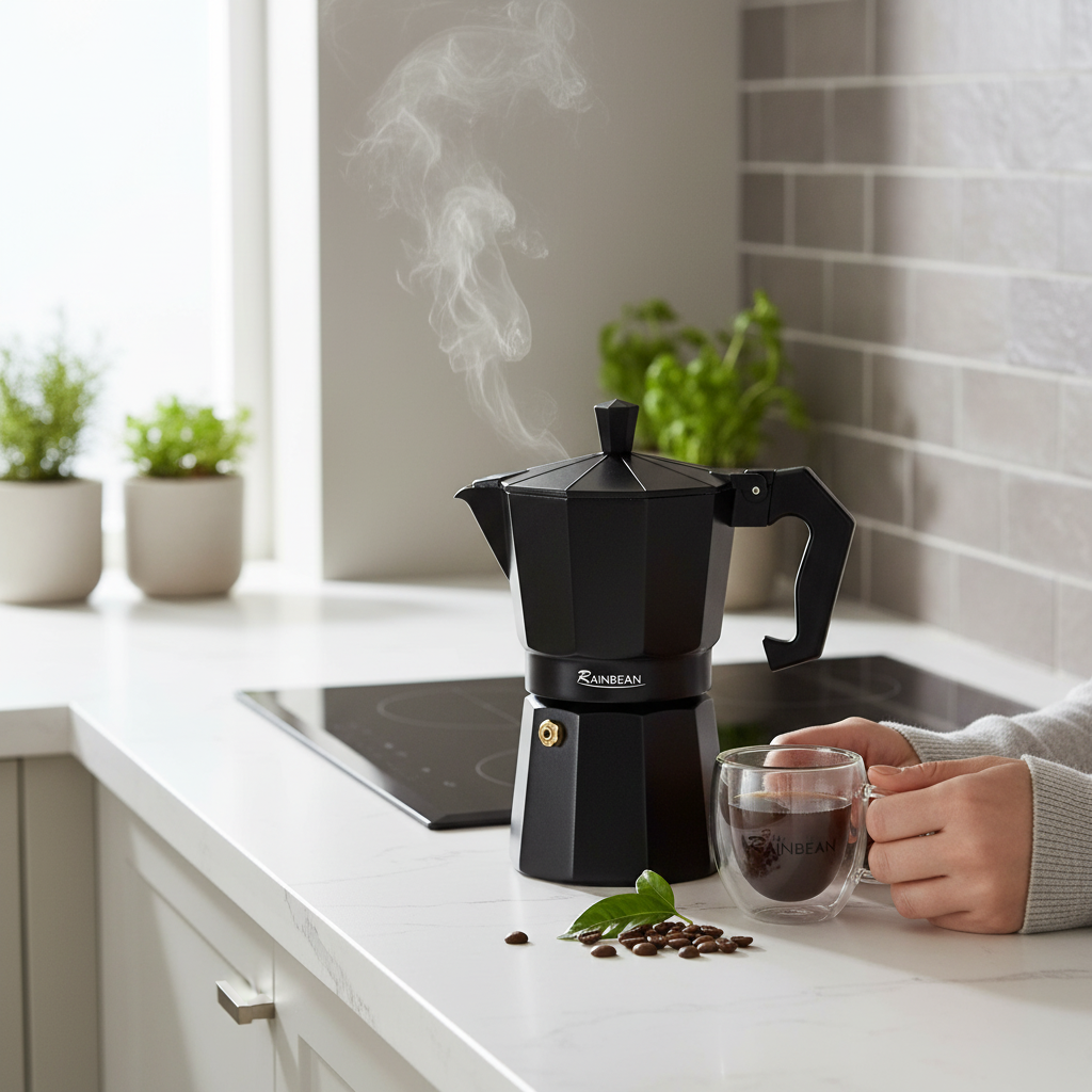 Cafetera italiana clásica Moka – Cafetera espresso para estufa (3 o 6 tazas)