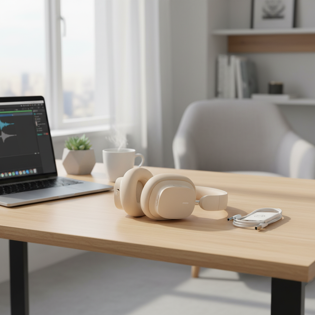 Baseus Bowie H1i ANC Wireless Headphones Over-Ear Bluetooth 5.3 Cream (A00050402223-00)