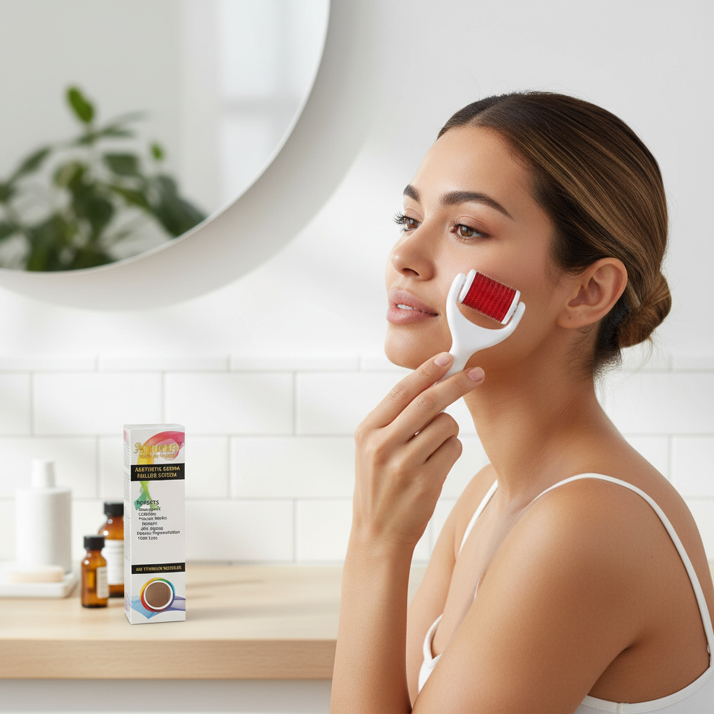 Sistema de cuidado de la piel Derma Roller de Ammuri Beauty para una piel joven