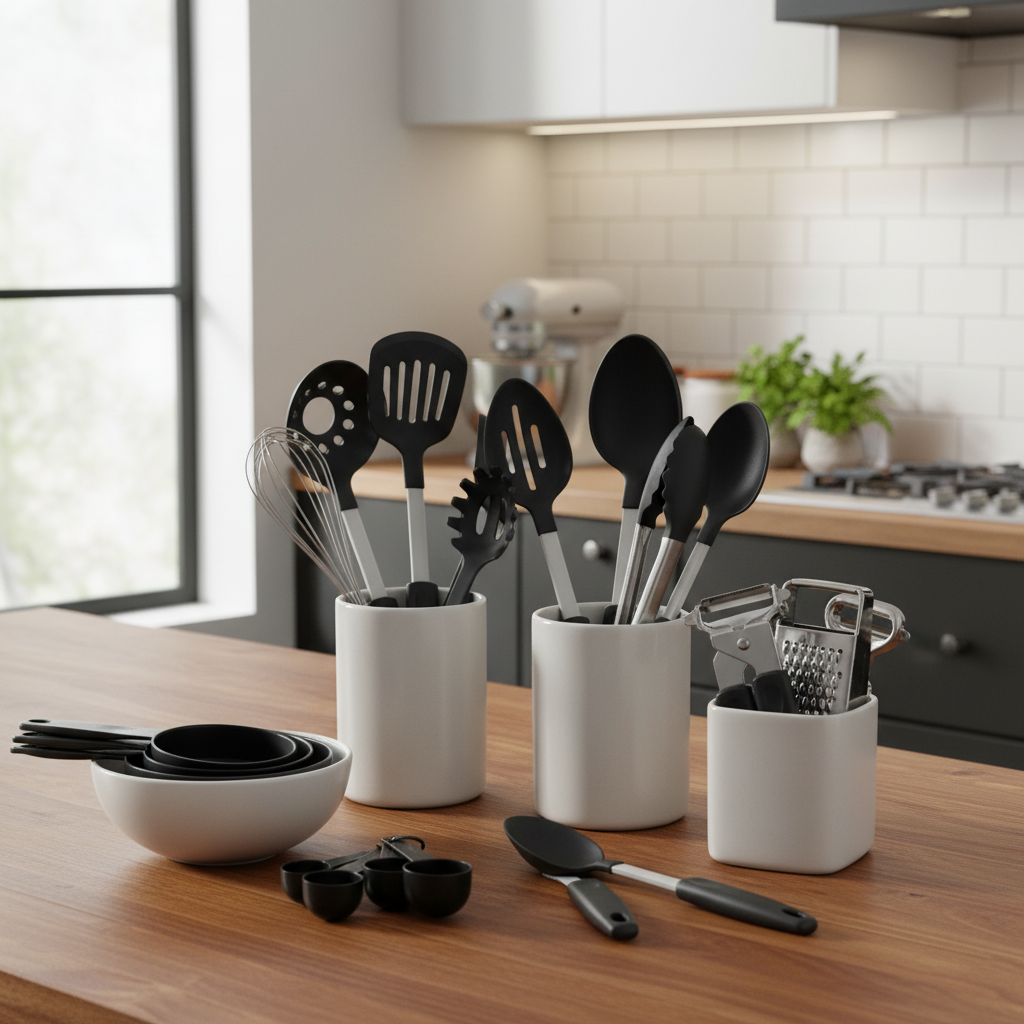 Juego combinado de utensilios y aparatos Gibson Home Total Kichen Chefs Better Basics de 18 piezas