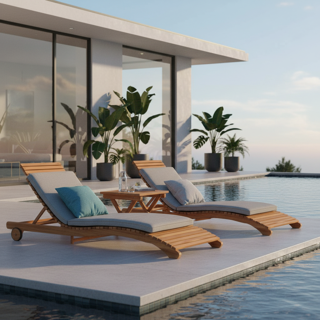 Conjunto de salón de patio plegable de 3 piezas vidaXL de madera maciza de teca