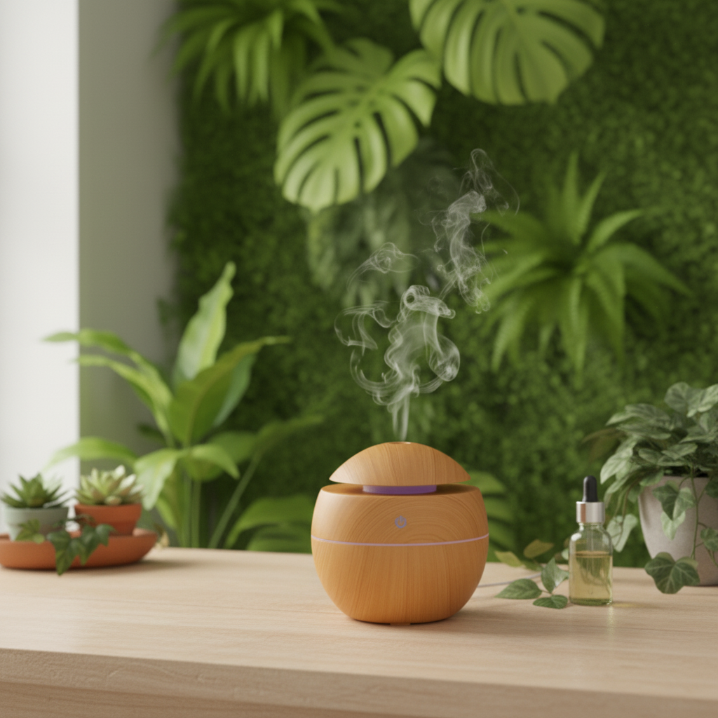 Small Round Wood Grain Aroma Diffuser