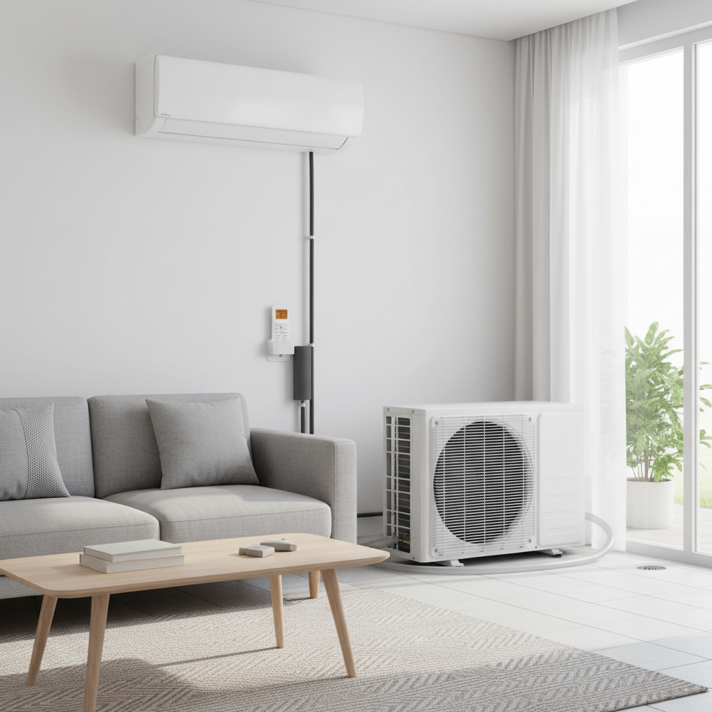 11500 BTU 208/230V Mini Split Air Conditioner and Heater Pump System