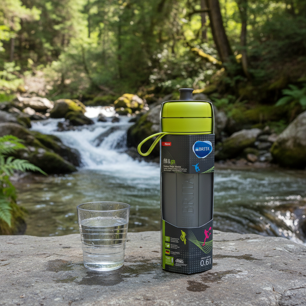 Brita Fill&Go Active Sport 600 ml Plastik Czarny, Limonka (FILL&GO ACTIVE 600ML LIME)