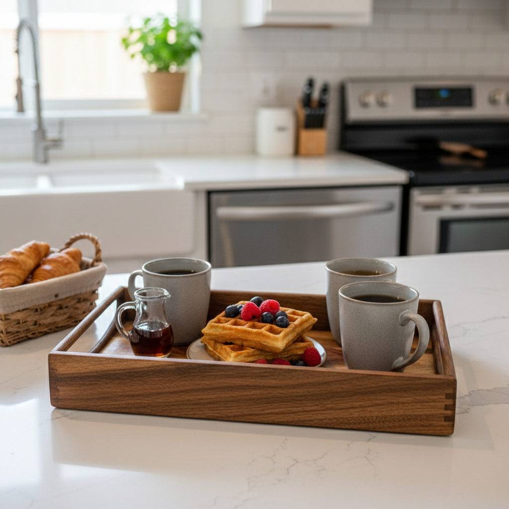 Acacia Wood Serving Tray 16x10 Inch