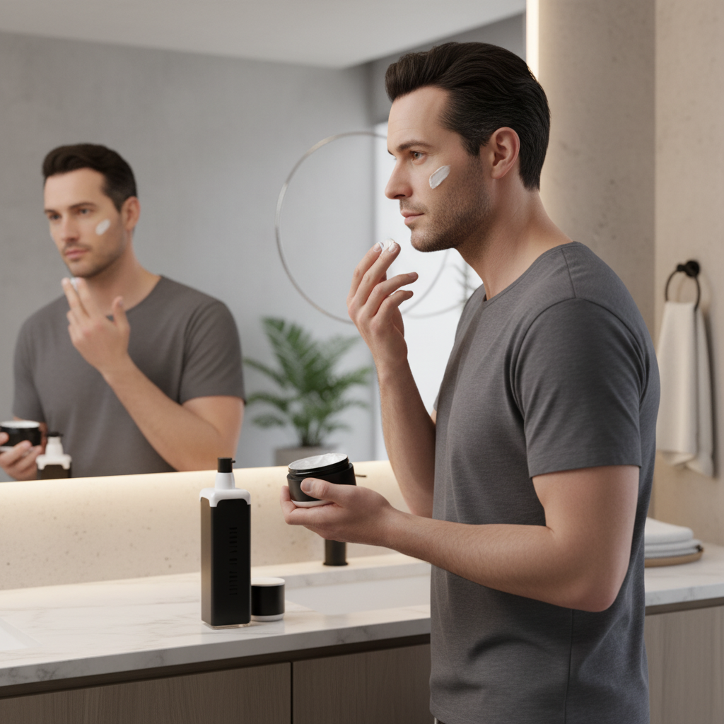 Crema hidratante de carbón para hombres