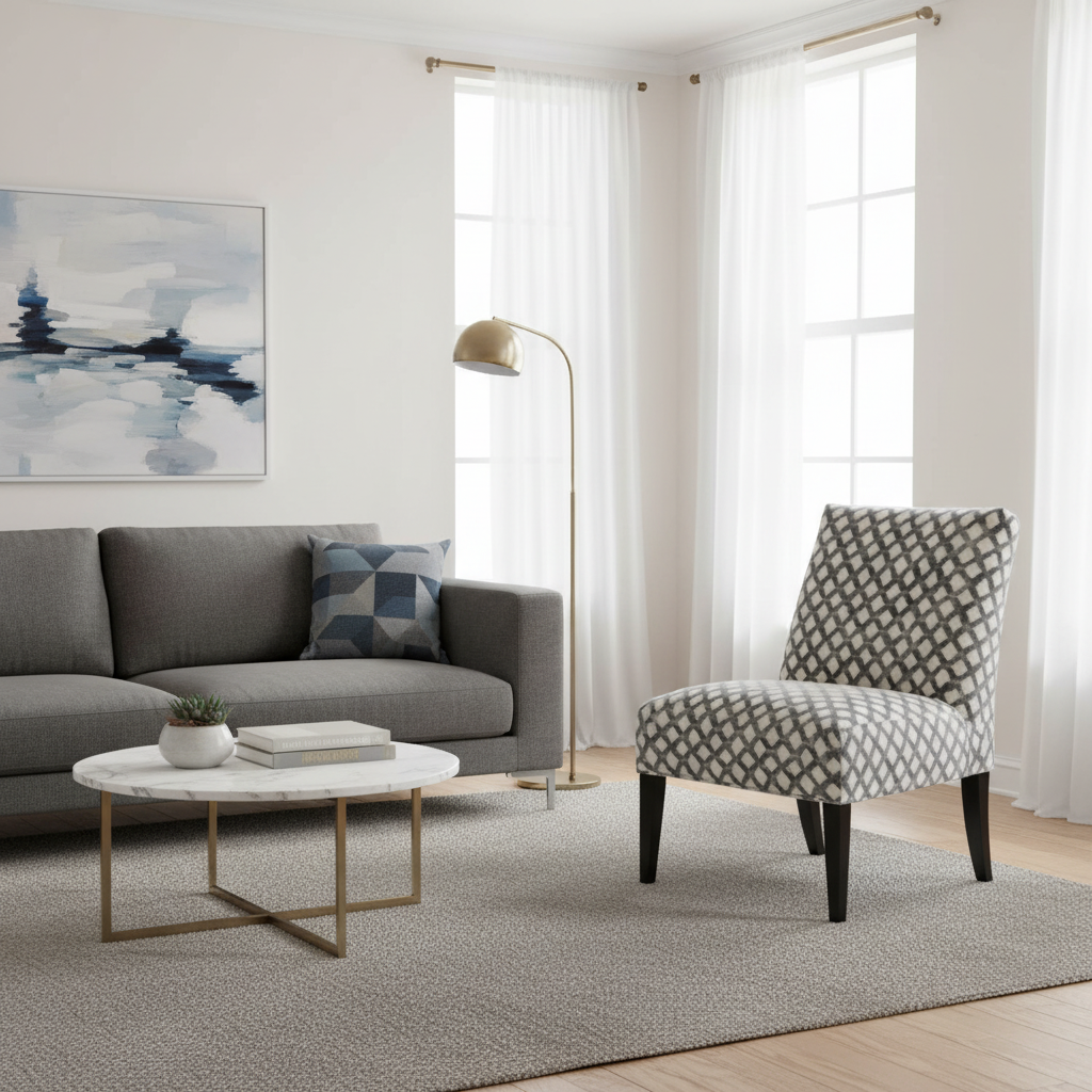 Silla decorativa geométrica gris Christopher Knight Home Muebles de sala de estar