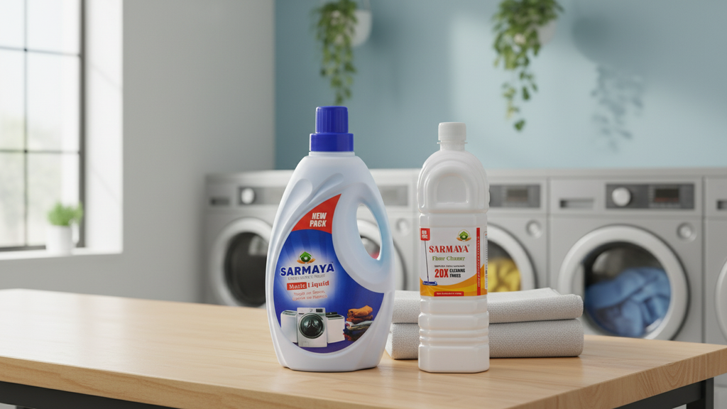 LIQUID DETERGENT 1 LTR & WHITE FLOOR CLEANER 1LTR