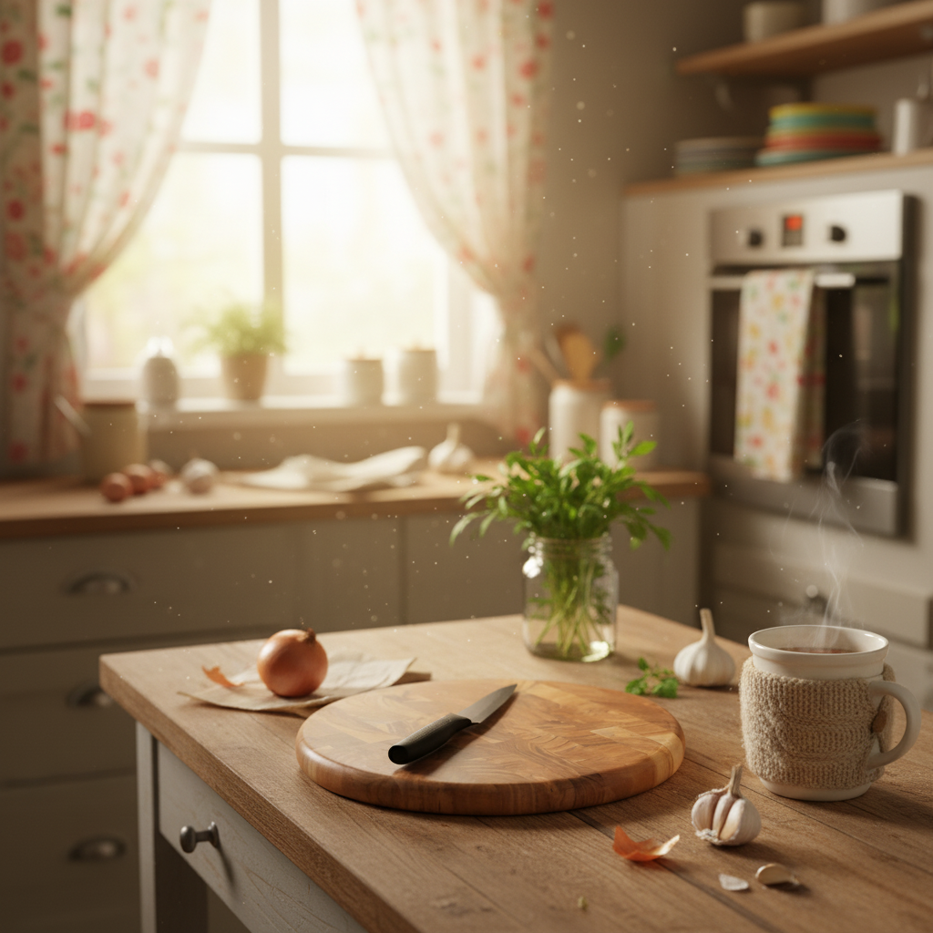 End Grain Acacia Round Chopping & Cheese Board