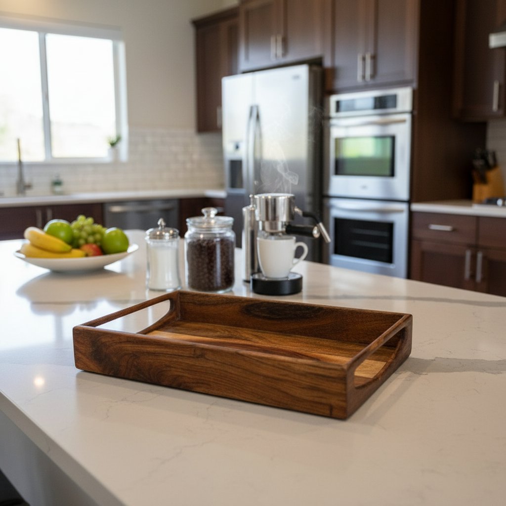 Acacia Wood Serving Tray 16x10 Inch