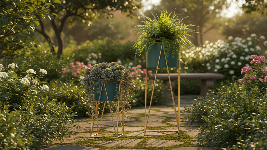 Elegant and Durable Metal Planter for Indoor and Outdoor Gardening