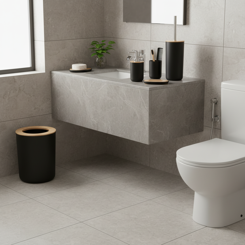 Bathroom Black Accessories Set (6-Piece)