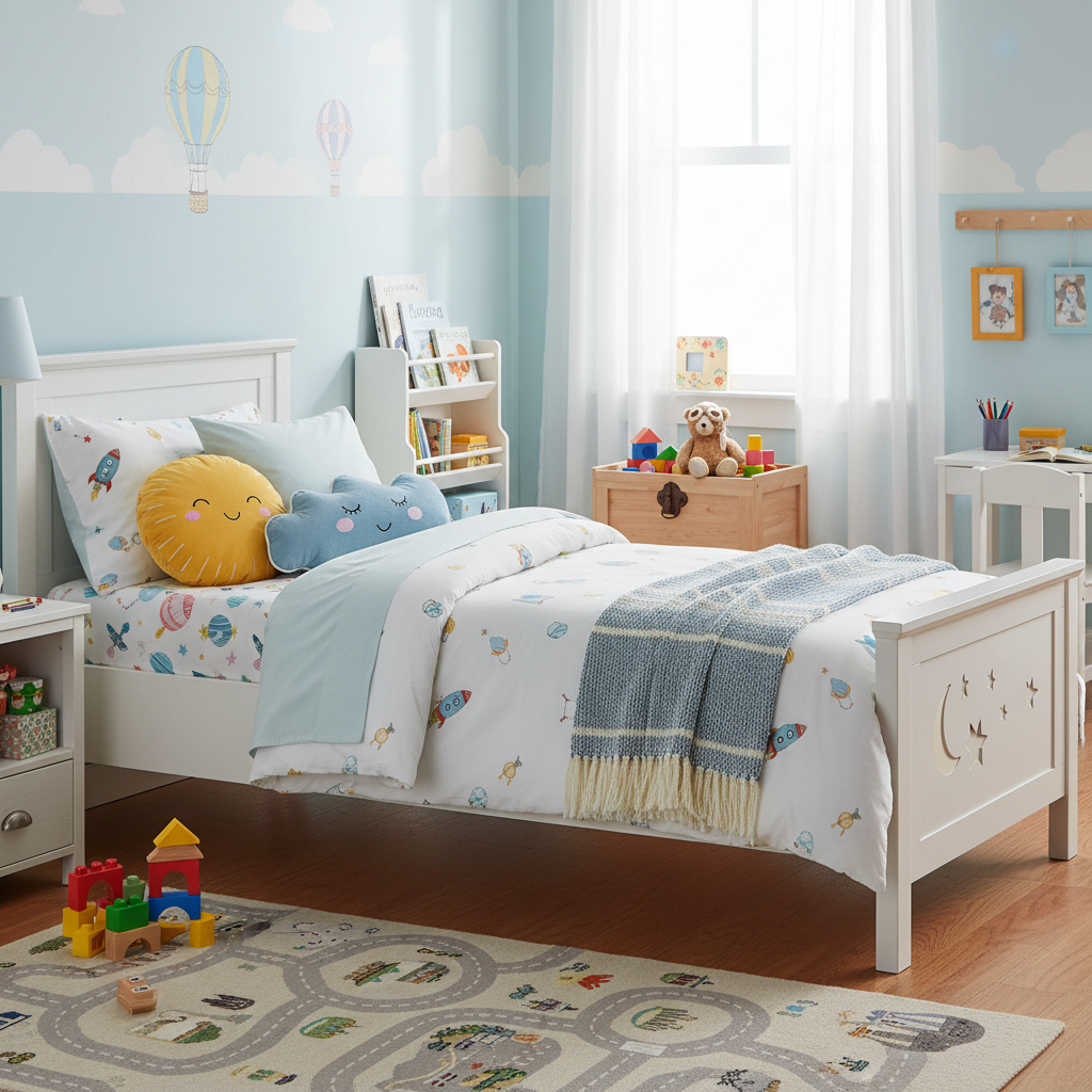 Funda de almohada Kids&amp;Cotton Kanu Azul 30 x 50 cm