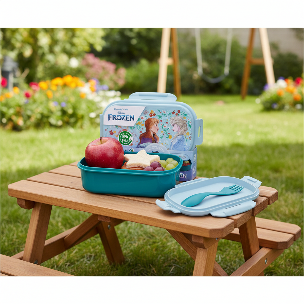 Fiambrera infantil Euroswan Frozen con cubiertos (21 x 14 x 6 cm) - Disney Frozen FR50014 