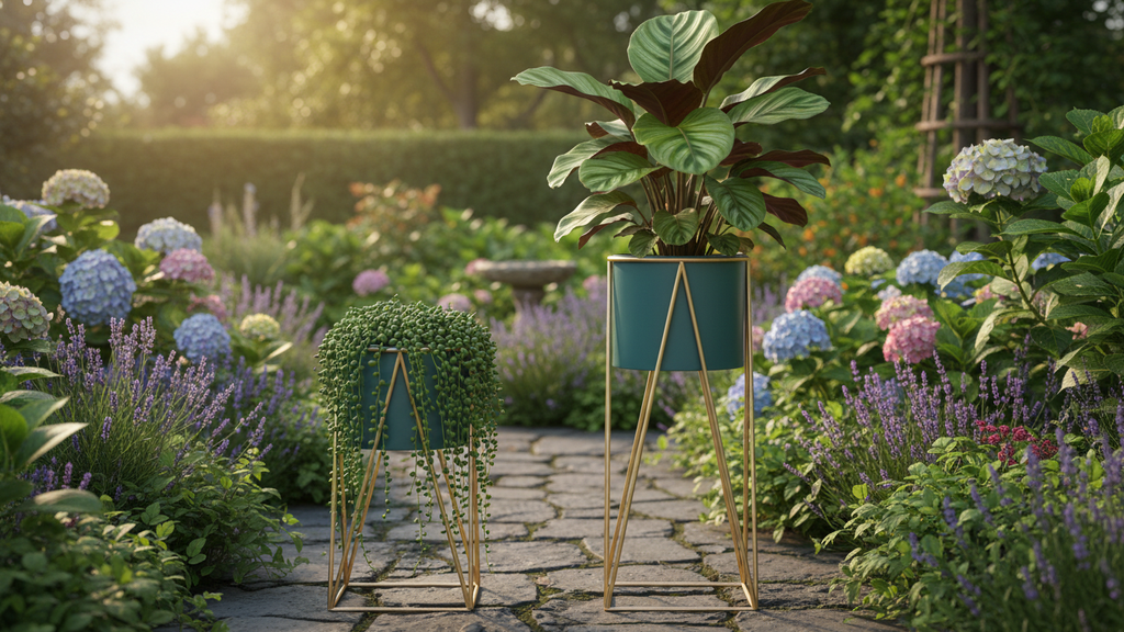 Elegant and Durable Metal Planter for Indoor and Outdoor Gardening