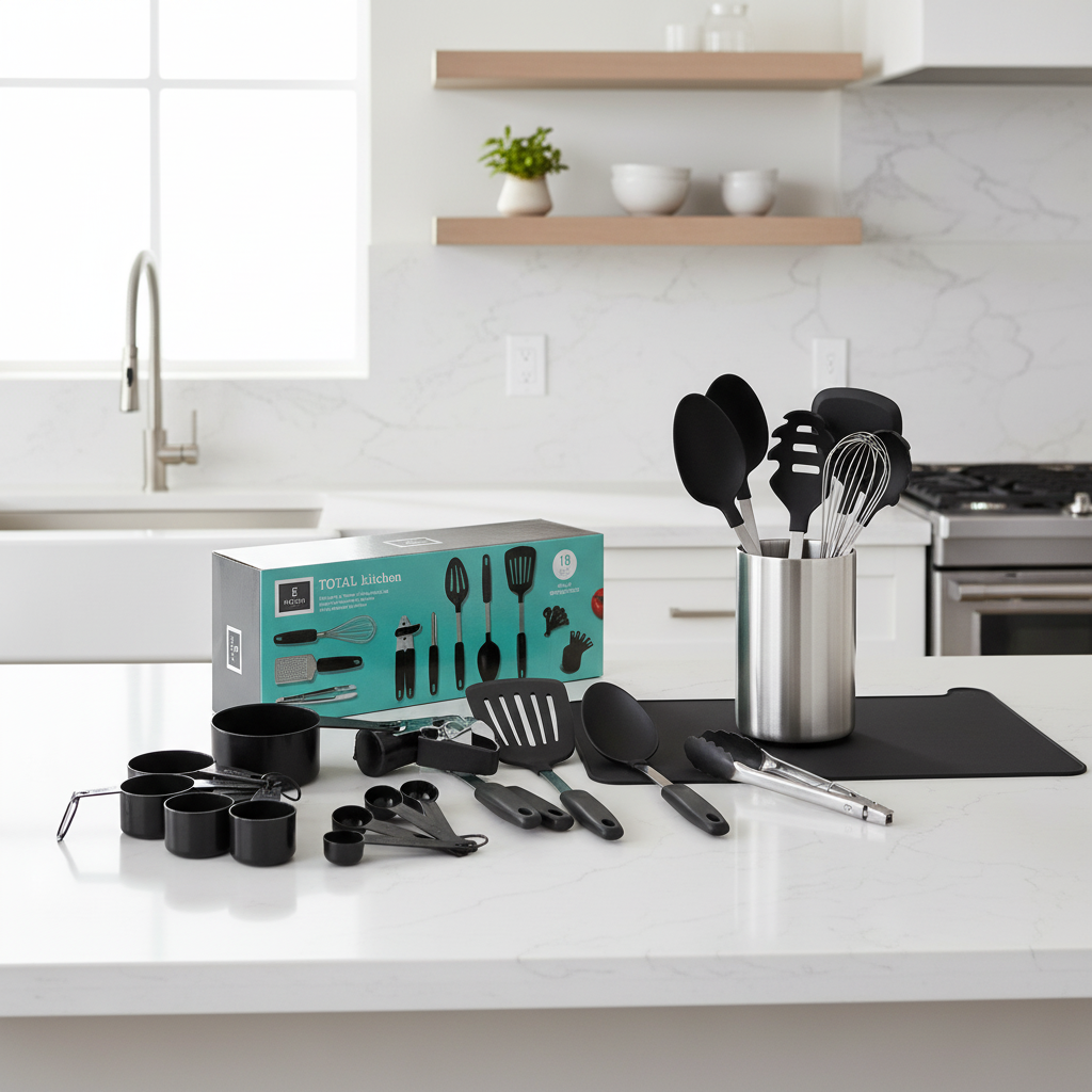 Juego combinado de utensilios y aparatos Gibson Home Total Kichen Chefs Better Basics de 18 piezas