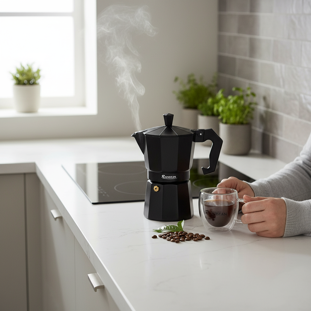 Cafetera italiana clásica Moka – Cafetera espresso para estufa (3 o 6 tazas)