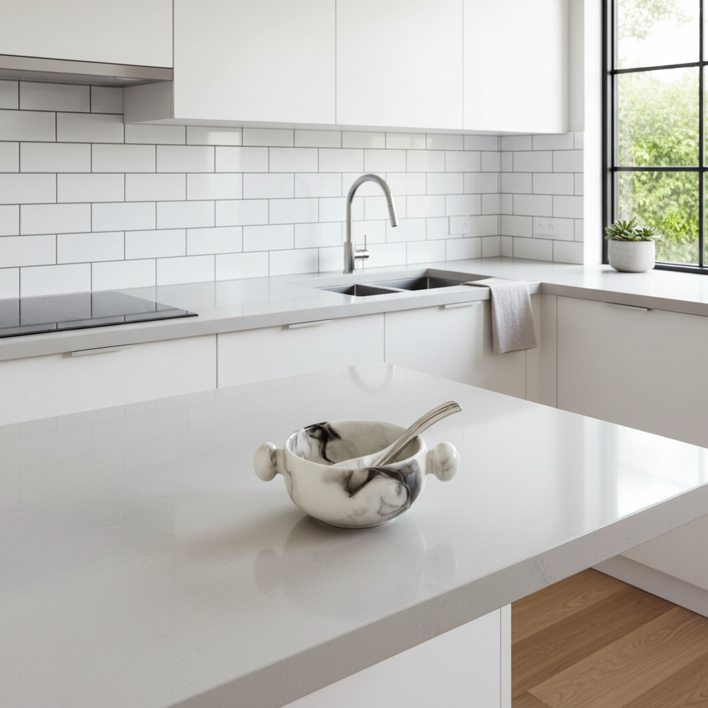 Marbled Ceramic Bowl with Dual Handles