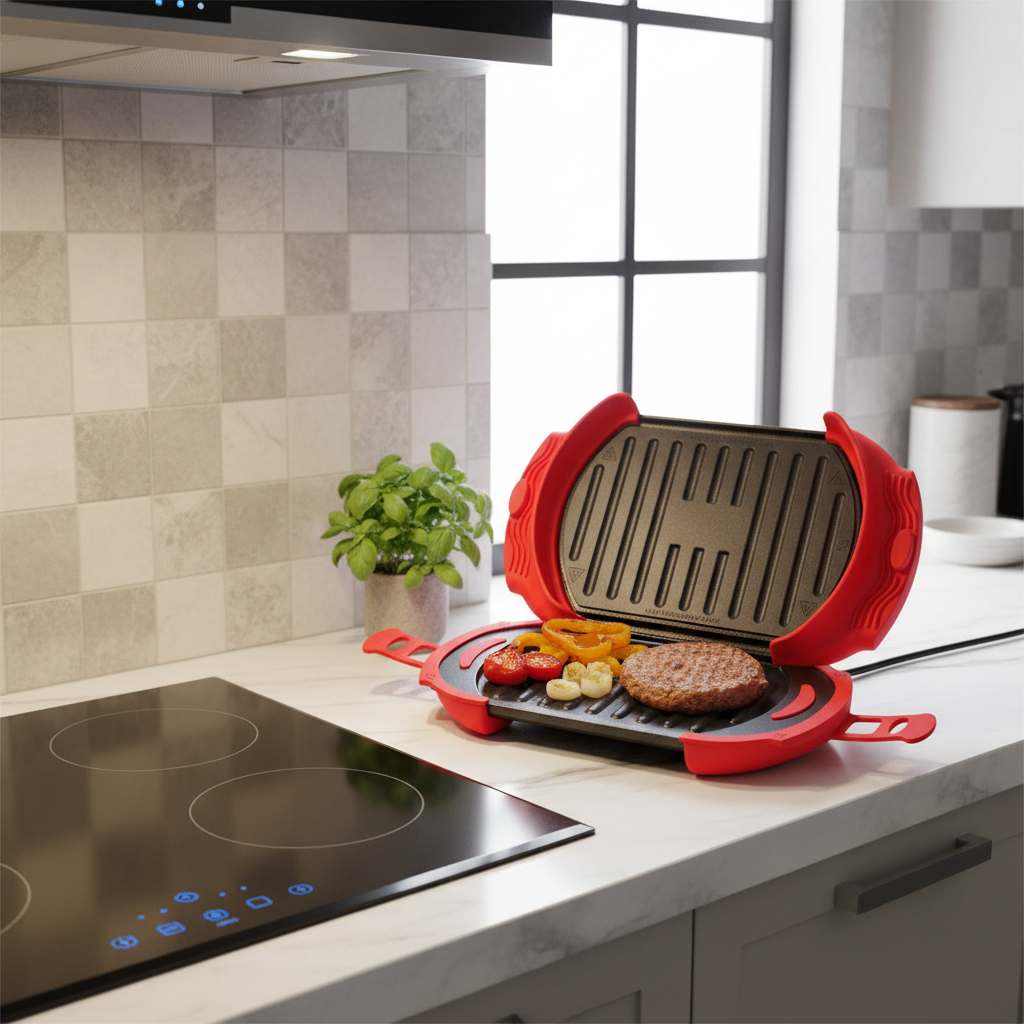 Prensa para paninis y sándwiches ajustable para microondas