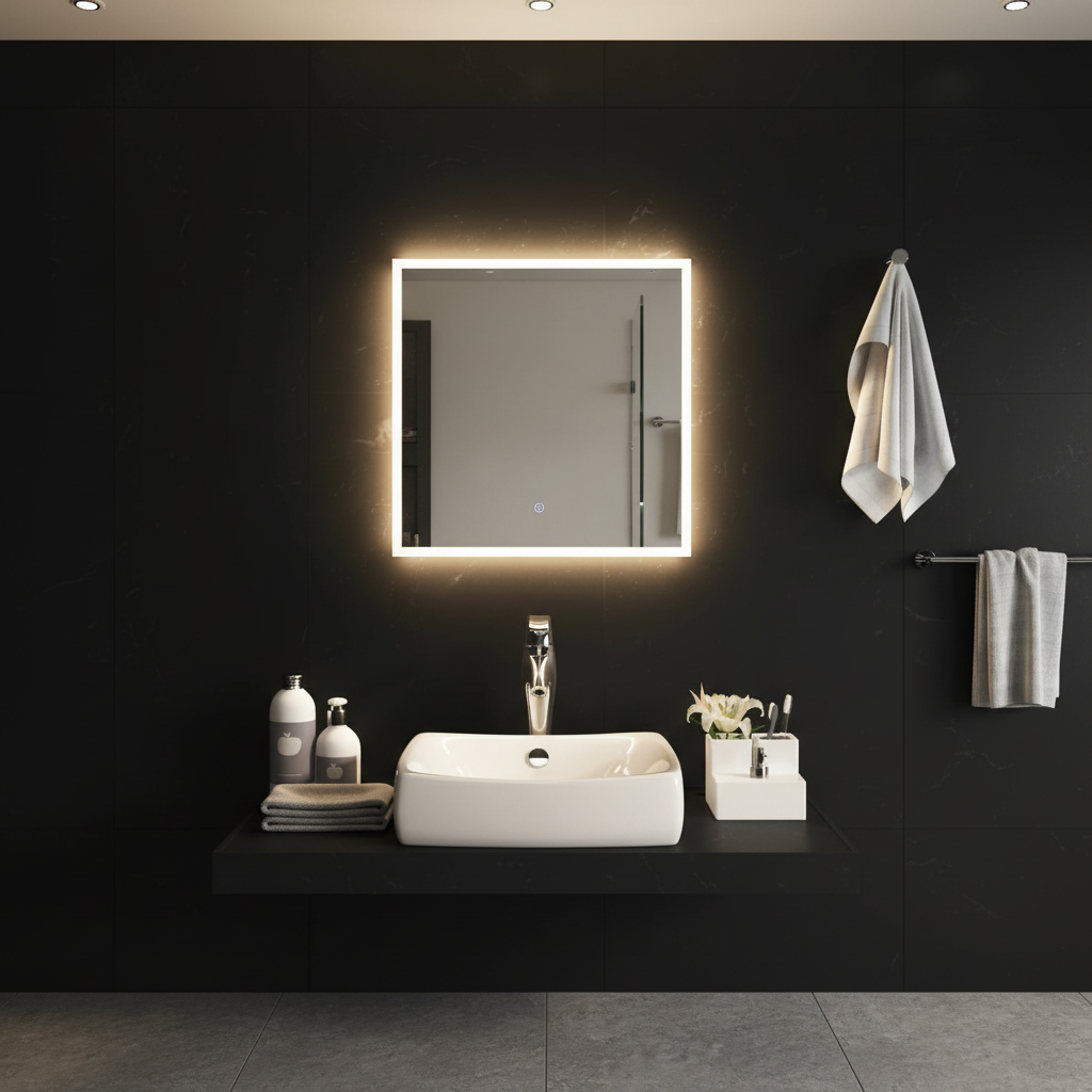 NNEVL LED Bathroom Mirror 50x50 cm