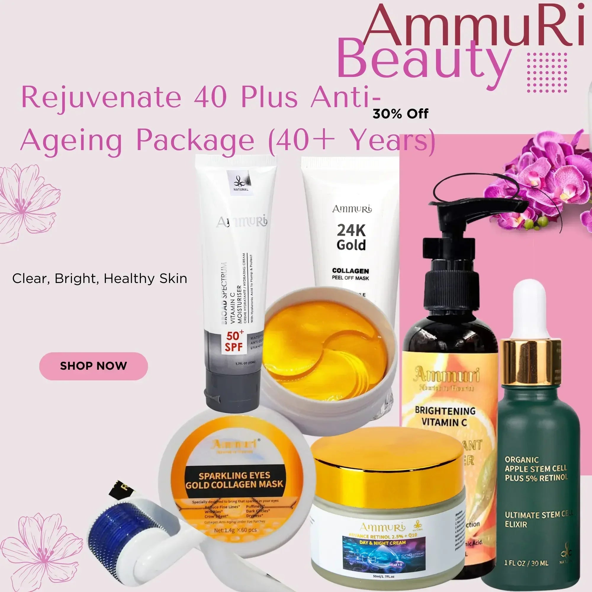 Paquete de cuidado de la piel antienvejecimiento Rejuvenate 40 Plus de Ammuri Skincare