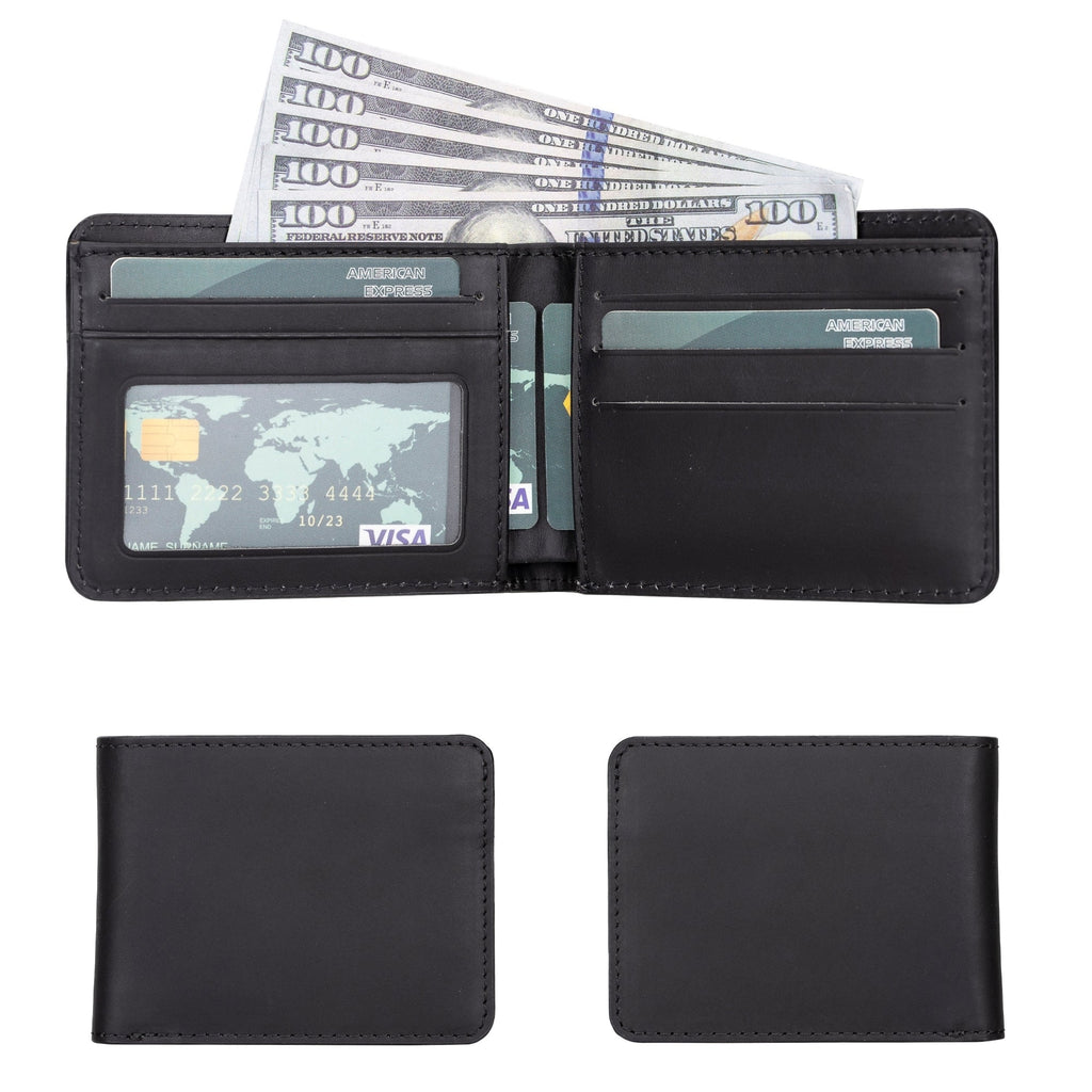 Cartera plegable de cuero para hombre hecha a mano Arvada