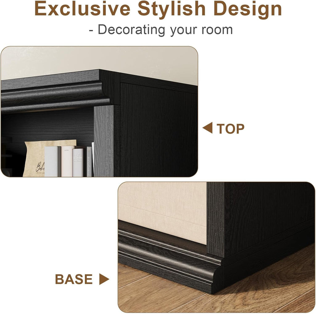 Librería alta de 28 pulgadas de ancho con seis niveles para el hogar, la oficina y la sala de estar.