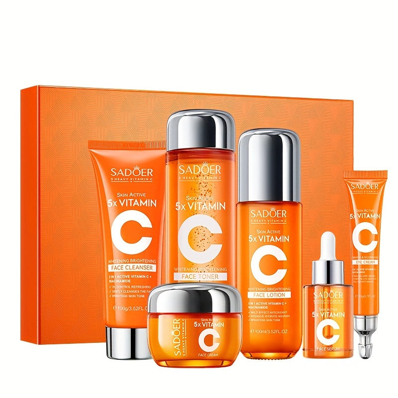 Set de cuidado facial hidratante con vitamina C (5 en 1)
